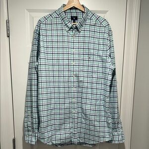 Gant Blue and Green Checkered Button Down Shirt